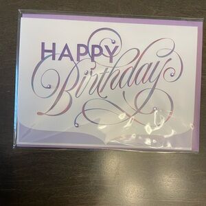Set of 3 Happy Birthday Purple Script Greeting Card Papyrus